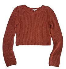 SUBDUED maglione maglia girocollo terracotta marrone coste donna ragazza tg M