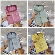 Uomo Pesante Romano Seta Kurta Set Pigiama Indiano Tradizionale Matrimonio Festa