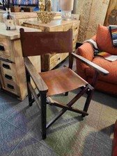 Sedia regista Hollywood pieghevole design vintage industriale entico legno pelle