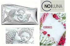 BOMBONIERA QUADRO a VELA ANGELI Il Bacio Cm.10x7 Lastra in ARGENTO 925% 1702/10