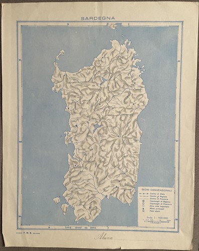 Sardegna cartina geografica - sardegna,