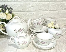 VINTAGE LAVENO ELEGANTE SERVIZIO DA TE PER SEI   CERAMICA FIORI DI PESCO  