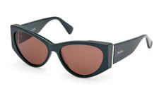 Occhiali da sole donna verdi Max Mara a occhi gatto cat eye lenti marrone verde