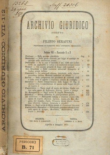 Archivio giuridico vol - giuridico., vol.vii