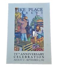 Poster Fiera Annuale Seattle Pike Place Market 1982 75° Celebrazione Litografia