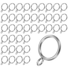 40pc Silver Curtain Rings 1"