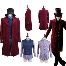 Giacca costume cosplay Willy Wonka Charlie e la fabbrica di cioccolato Johnny Depp