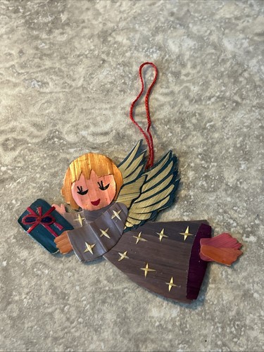 Ornamento angelo rafia vintage