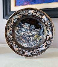 Antico piatto smaltato Limonges, XVI secolo XVI sec.