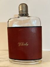 Fiaschetta Whisky Vintage, tascabile, Rivestita In Pelle , Tappo est. con crepe.