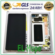 DISPLAY LCD ORIGINALE SAMSUNG GALAXY S10 PLUS SM G975F TOUCH SCREEN PRISM SILVER