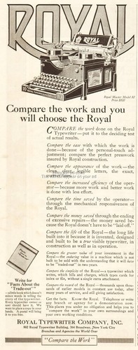 1915 royal typewriter - 1915,