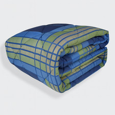 Trapunta invernale matrimoniale piumone Gabel William scozzese bluette