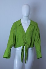 ZARA CAMICIA CON NODO VERDE OVERSIZE DONNA TG SIZE M