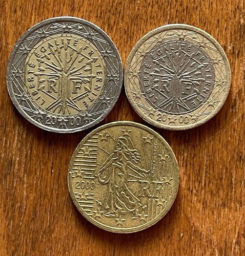 Monete 50 cents - 1-2-0.50, francia
