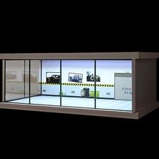Diorama 1/43 garage modello