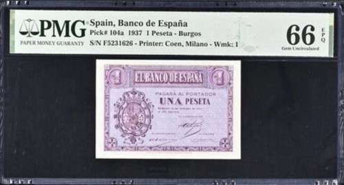 Billete peseta 1937 pmg - peseta,