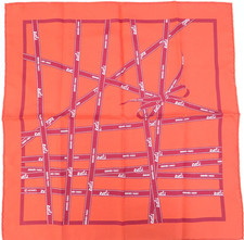 HERMES Sciarpa Carre 40 Nastro Bolduc Seta Arancione Rosso Francia 38220368600 2