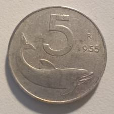 MONETA 5 LIRE - REPUBBLICA ITALIANA - 1955 (RARA)  - ROMAGNOLI - CIRCOLATA (289)