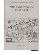 ARCHIVIO STORICO MESSINESE 59 MESSINA 1991 SOCIETA' STORIA PATRIA III SERIE L