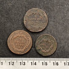 LOT 3 PIECES 1 SOLDO 1788 K 2x