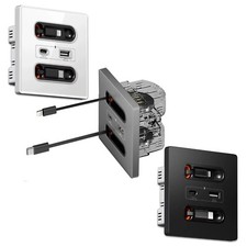 Stazione di ricarica da incasso cavo di ricarica estensibile caricatore USB presa di ricarica USB-A e USB-C