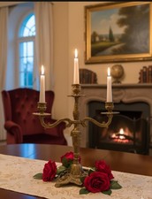 Candelabro In Ottone Antico