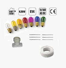 LUMINARIE SALENTINE LAMPADINE E14 PORTA LAMPADE CHIODINI FILO CAVO TRASFORMATORE