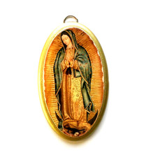 Targa ovale in legno Guadalupe