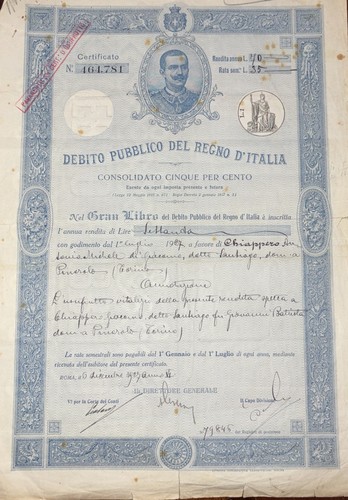 Certificato debito pubblico - debito,