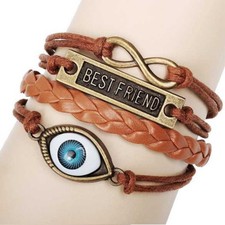 Donna Uomo Vintage Bracciale Occhio Surfista Collana Regalo Trend