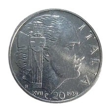 HN Regno d'Italia. Vittorio Emanuele III (1900-1943). 20 centesimi 1939 FDC b867