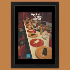Anni ' 70  * Pubblicità Originale "Motta, Op! La! Gelati Motta!, Tavola" Cornice