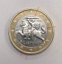 Moneta 1 euro Lituania Lietuva