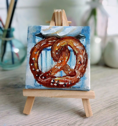 Quadro olio brezel 7x7 - quadro,