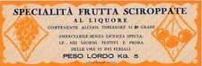 Specialità Frutta Sciroppate liquore alcool etichetta Grafiche Turazza Treviso