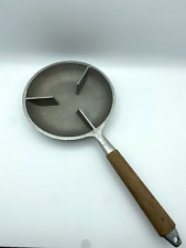 Padella vintage in alluminio Crepe Batter Padella tipo Dip con manico in legno a coste Rou