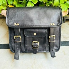 Borse da moto in pelle d'epoca 11"X9" nuove marsupio borse marroni sella