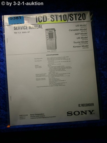 Manuale servizio sony icd - servizio,
