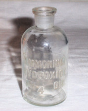 Bottiglia Vintage Laboratorio Chimica Farmacia, Idrossido di Ammonio T.C. Wheaton
