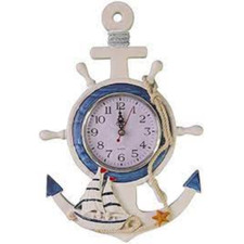 OROLOGIO PARETE TIMONE BARCA IN LEGNO