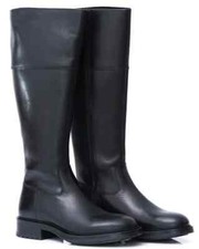 VUEVA WB66H05 STIVALETTI STIVALI ALTI AL GINOCCHIO PELLE CERNIERA ZIP NERO