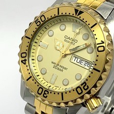 Orologio Uomo CASIO MD-702 Quarzo Oro Calendario Testato Funzionante