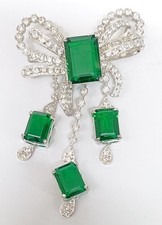Smeraldo e Diamante Spilla 925