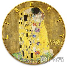 KISS Klimt 1 oz moneta d'argento 1 $ USA 2025