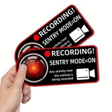 2 adesivi auto videosorveglianza/allarme/telecamera/dashcam, sicurezza, stiker