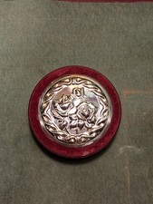 PORTAGIOIE Vintage in velluto Rosso e argento 925  porta gioielli Vedi Foto 