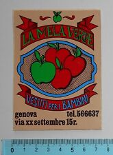 AUFKLEBER ADESIVO STICKER LA MELA VERDE MODA BIMBI ANNI'80 VINTAGE 