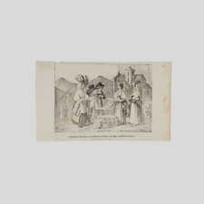 1845 ca Costume di Pontecorvo Sora Atina Litografia Poliorama Pittoresco