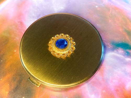 Blue diamante jeweled gold